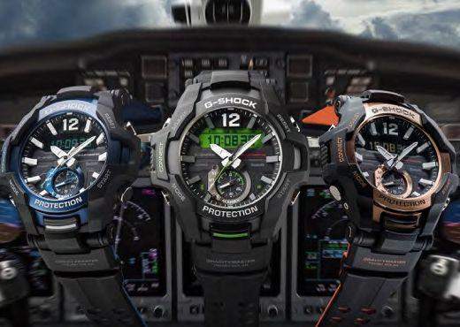 GR-B100-1A2ER Компания Casio выпустила новые модели, которые дополнят концептуальную авиаторскую серию GRAVITYMASTER, входящую в коллекцию ударопрочных часов G-SHOCK.